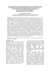 pengaruh penerapan model pembelajaran kooperatif tipe jigsaw