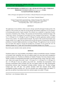 PENGARUH BERBAGAI DOSIS DAN CARA APLIKASI PUPUK