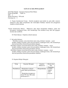 SATUAN ACARA PENGAJARAN Judul Mata Kuliah : Agronomi