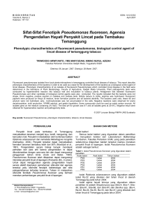 Sifat-Sifat Fenotipik Pseudomonas fluoresen, Agensia