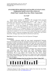 ANALISIS PENGARUH KUALITAS PELAYANAN JASA TERHADAP