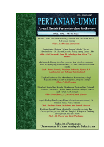 Jurnal Pertanian-UMMI Volume 1 Nomor 1, Agustus 2011 ISSN