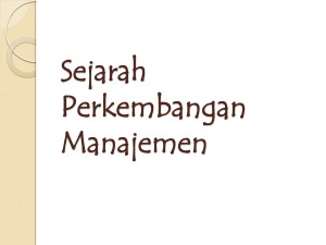 Sejarah Perkembangan Manajemen