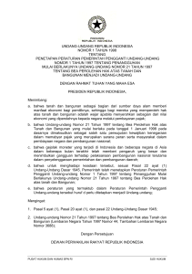 Undang-Undang Republik Indonesia Nomor 1 Tahun 1998