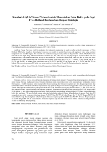 Simulasi Artificial Neural Network untuk Menentukan Suhu Kritis