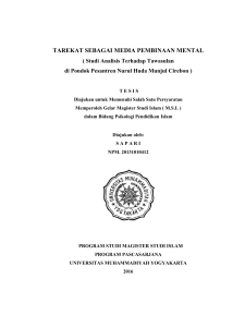 tarekat sebagai media pembinaan mental