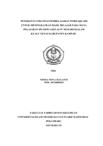 penerapan strategi pembelajaran word square untuk meningkatkan