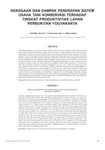 keragaan dan dampak penerapan sistem usaha tani konservasi