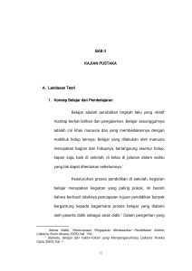 BAB II KAJIAN PUSTAKA A. Landasan Teori 1. Konsep Belajar dan