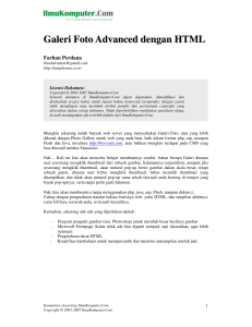 Galeri Foto Advanced dengan HTML