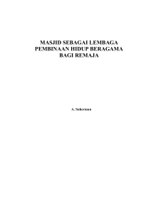 masjid sebagai lembaga