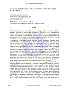 coming out seorang gay (studi etnografi komunitas gay di kota