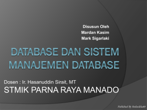 Database dan Sistem Manajemen Database