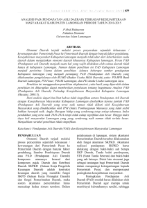 PENDAPATAN ASLI DAERAH - Jurnal Penelitian Unisla