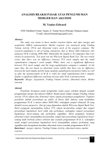 ANALISIS REAKSI PASAR ATAS PENGUMUMAN MERGER DAN