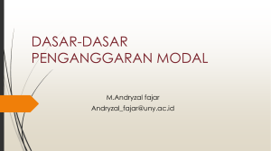 dasar-dasar penganggaran modal