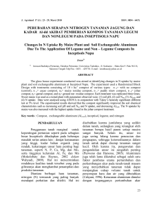 PERUBAHAN SERAPAN NITROGEN TANAMAN