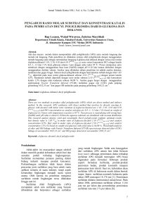 pengaruh rasio molar substrat dan konsentrasi katalis pada
