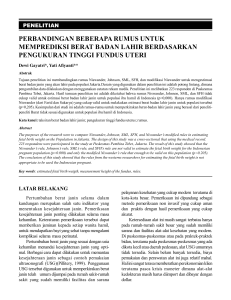 perbandingan beberapa rumus untuk memprediksi berat