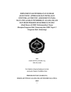 implementasi pendekatan ilmiah (scientific approach)