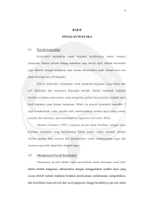 BAB II TINJAUAN PUSTAKA 2.1 Proyek konstruksi Konstruksi