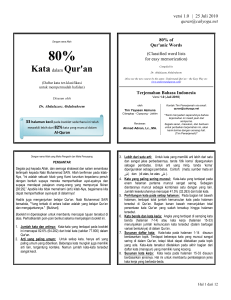 25 Juli 2010  Katadalam Qur`an 80% of Qur`anic