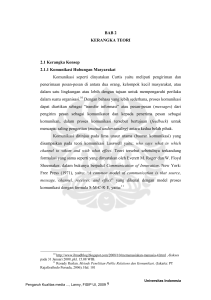 9 BAB 2 KERANGKA TEORI 2.1 Kerangka Konsep 2.1.1 Komunikasi