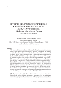 IJITIHAD SULTAN MUHAMMAD IDRUS KAIMUDDIN IBNU