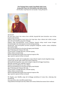 Doa Panjang Umur untuk Yang Mulia Dalai Lama