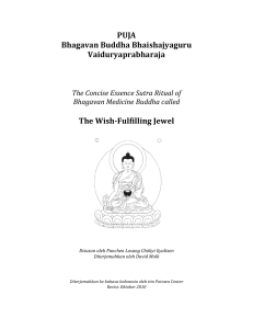 PUJA Bhagavan Buddha Bhaishajyaguru Vaiduryaprabharaja The