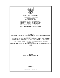 risalah sidang perkara nomor 30/puu-xii/2014 perkara nomor 68/puu-x