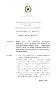 peraturan presiden republik indonesia nomor 41 tahun 2015