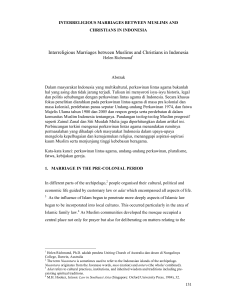 Interreligious Marriages between Muslims and Christians in Indonesia