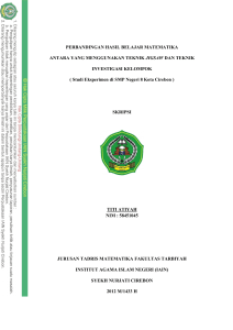 PERBANDINGAN HASIL BELAJAR MATEMATIKA ANTARA YANG