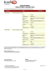 ANNOUNCEMENT PENG-327/KSEI.3.JKU/ISIN/112015