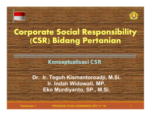 Corporate Social Responsibility (CSR) Bidang Pertanian