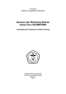 Seminar dan Workshop Bebras Untuk Guru SD/SMP