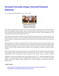 Ekonomi Pancasila sebagai Alternatif Ekonomi Indonesia