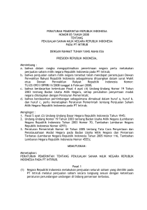 penjualan saham milik negara Republik Indonesia