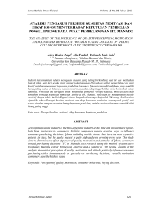 analisis pengaruh persepsi kualitas, motivasi dan - E