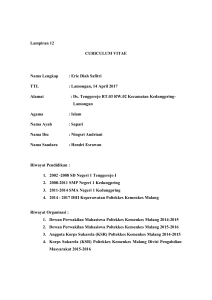 Lampiran 12 CURICULUM VITAE Nama Lengkap : Erie Diah Safitri