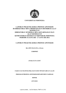 universitas indonesia laporan praktek kerja profesi apoteker di