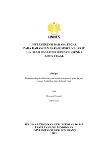 interferensi bahasa tegal pada karangan narasi siswa kelas iv