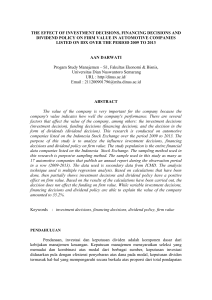 the effect of investment decisions, financing decisions and dividend