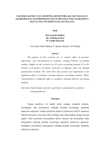 faktor-faktor yang mempengaruhi perilaku kecurangan akademik