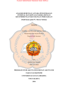 ANALISIS HUBUNGAN ANTARA PENGENDALIAN INTERNAL DAN