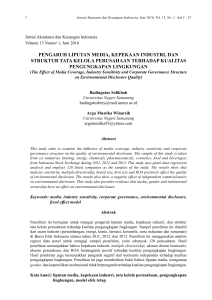 pengaruh liputan media, kepekaan industri, dan struktur tata kelola