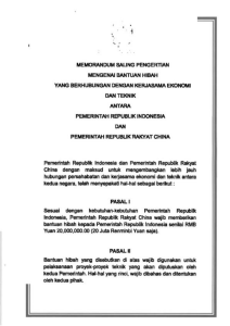 memorandum saling pengertian mengenai bantuan hibah yang