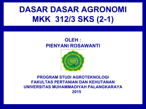 dasar dasar agronomi mkk 312/3 sks (2-1)