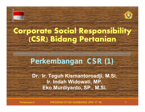 Corporate Social Responsibility (CSR) Bidang Pertanian